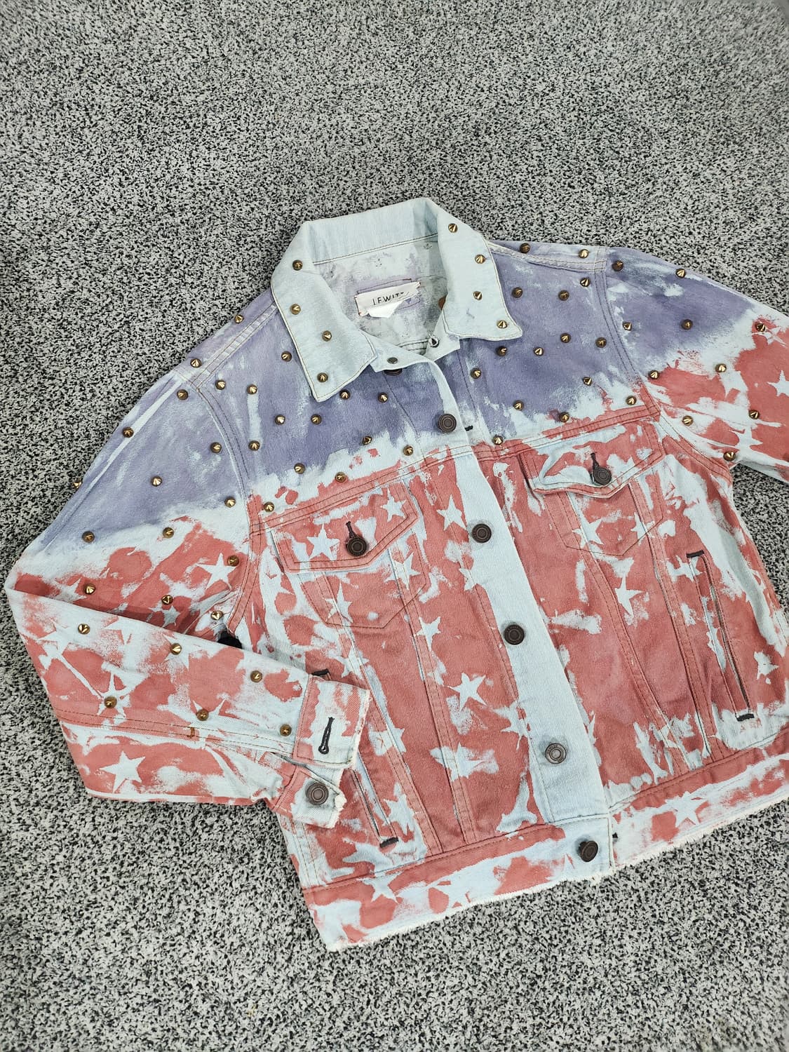 스트릿 감성 타이다이 스타패턴 데님자켓 상품이미지2