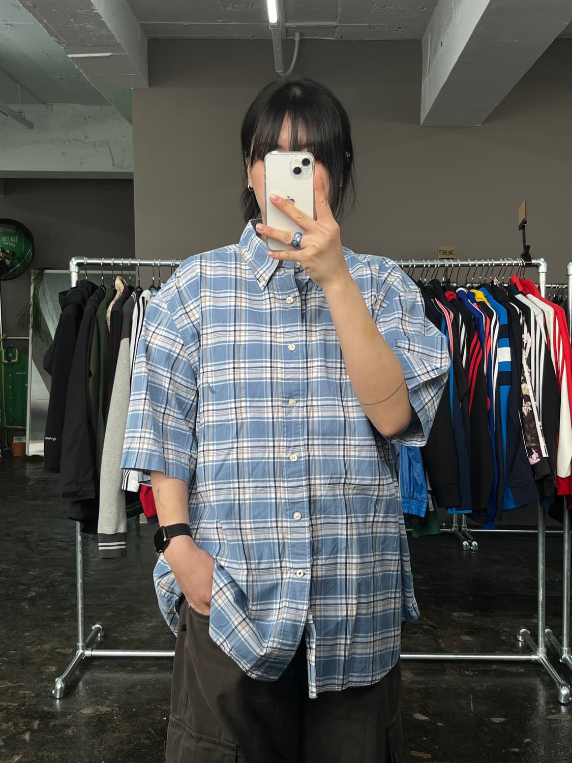 노티카 체크 반팔 셔츠 상품이미지2