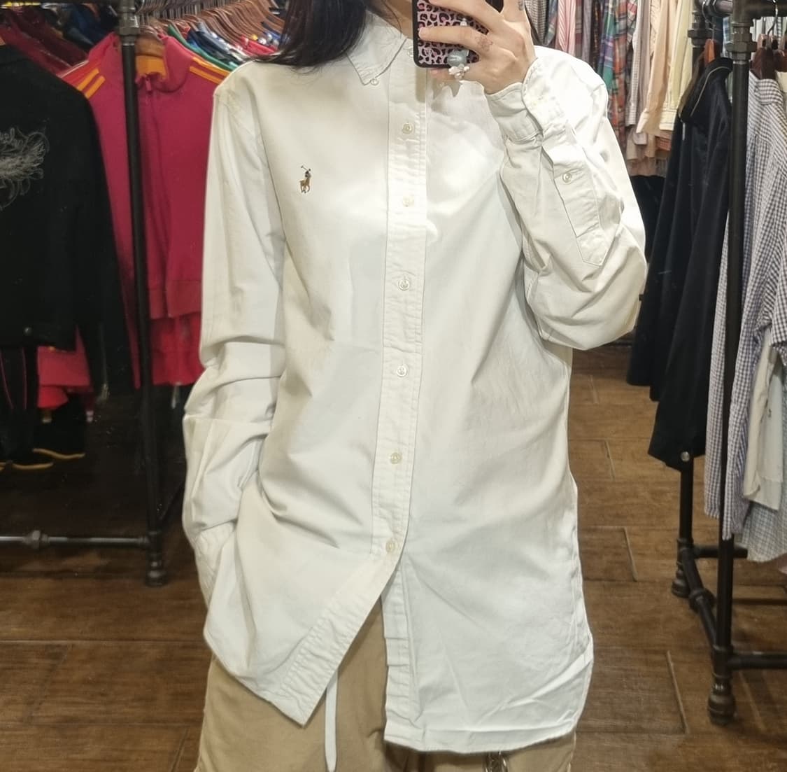 [Hi] polo 폴로 긴팔 셔츠 화이트 상품이미지1