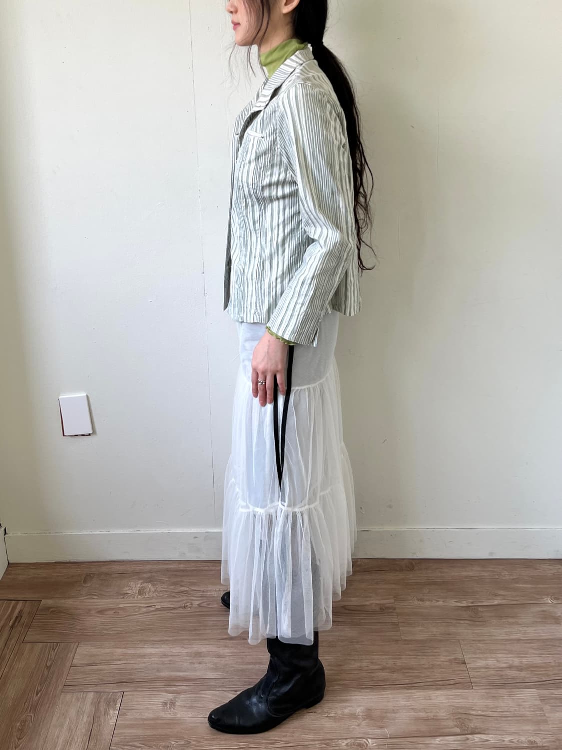 Lady’s Mode 민트 스트라이프 셔츠 자켓 상품이미지9
