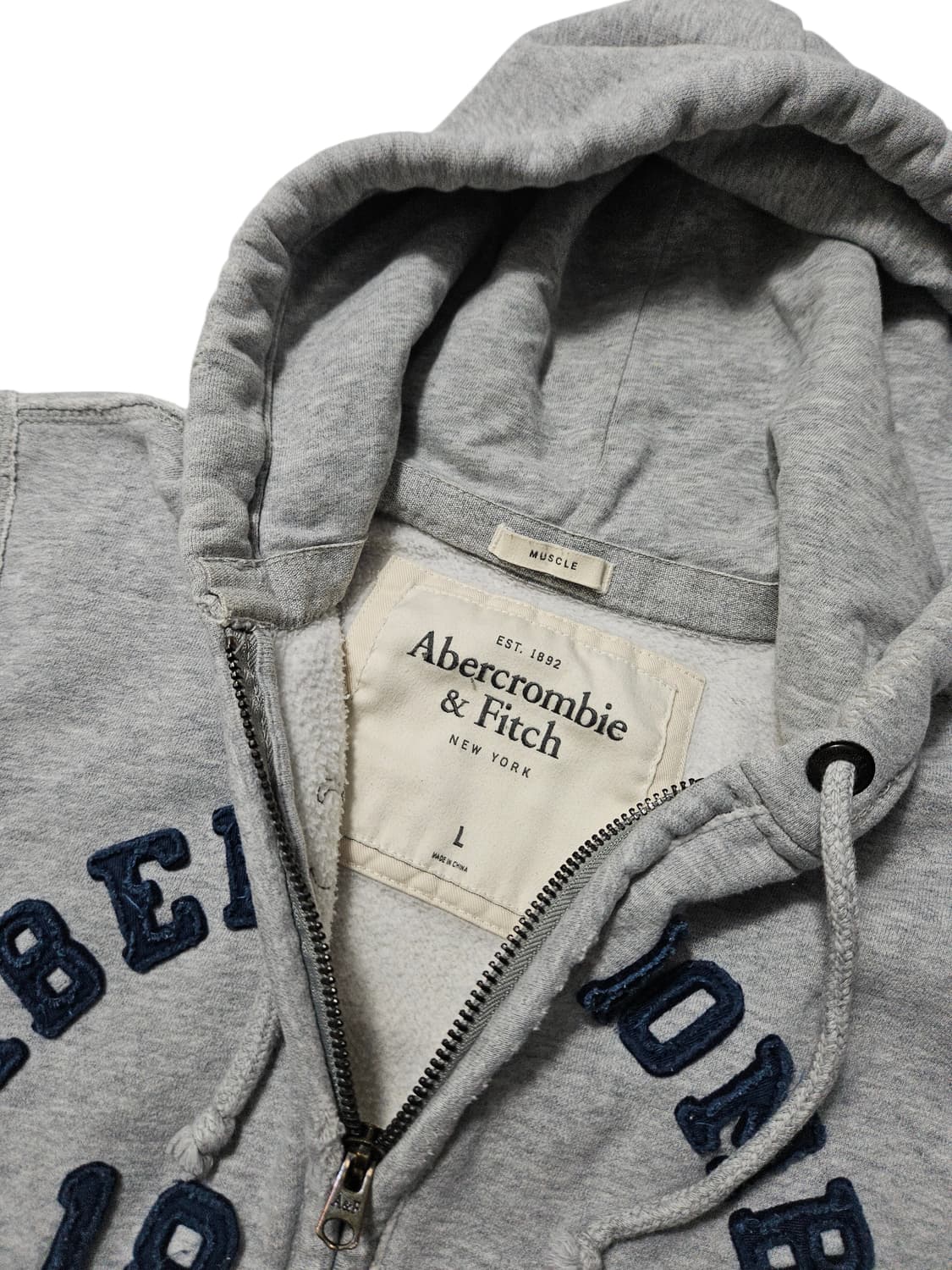 아베크롬비 아치로고 그레이 후드집업 L 상품이미지3