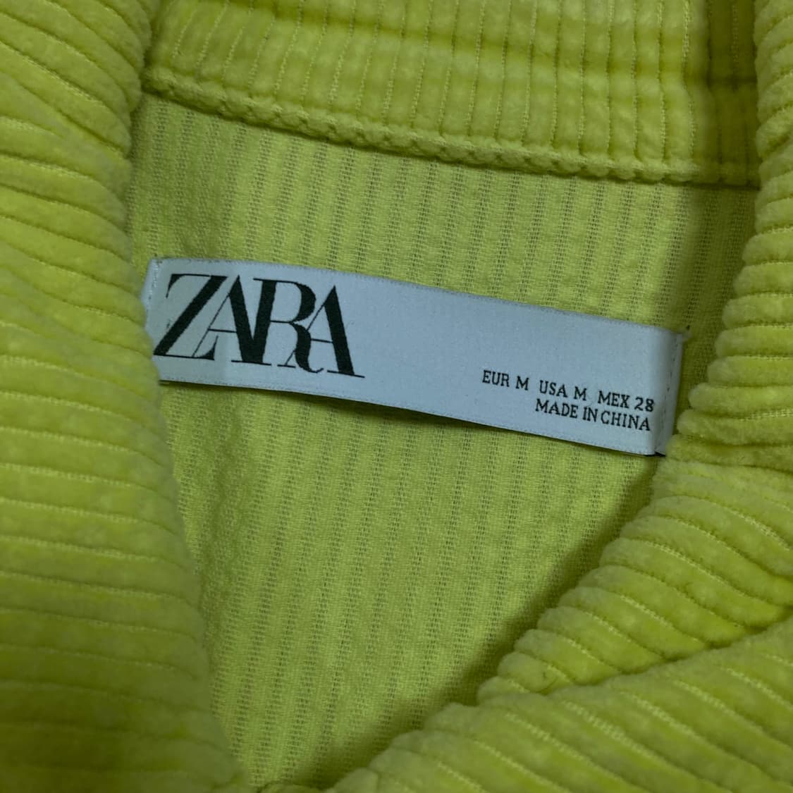 자라 옐로우 네온 코듀로이 자켓 상품이미지3