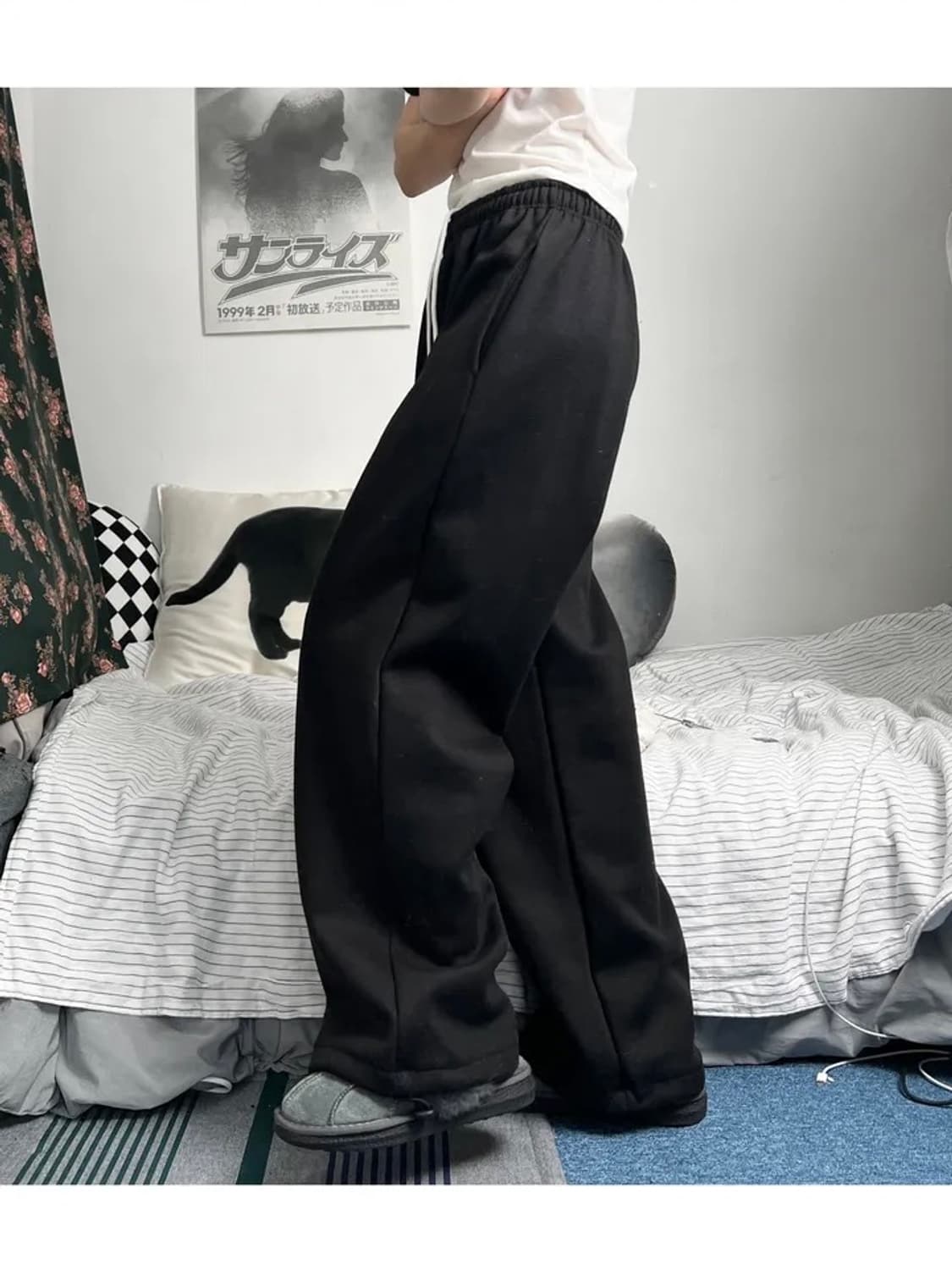 오피엠(OPM) 벌룬 와이드 스웻팬츠 블랙 색상 XL 상품이미지4