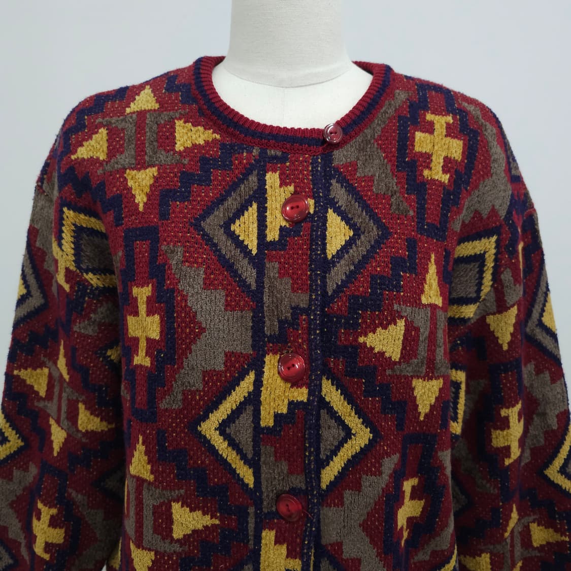 일본산 에스닉 패턴 니트 가디건 상품이미지5