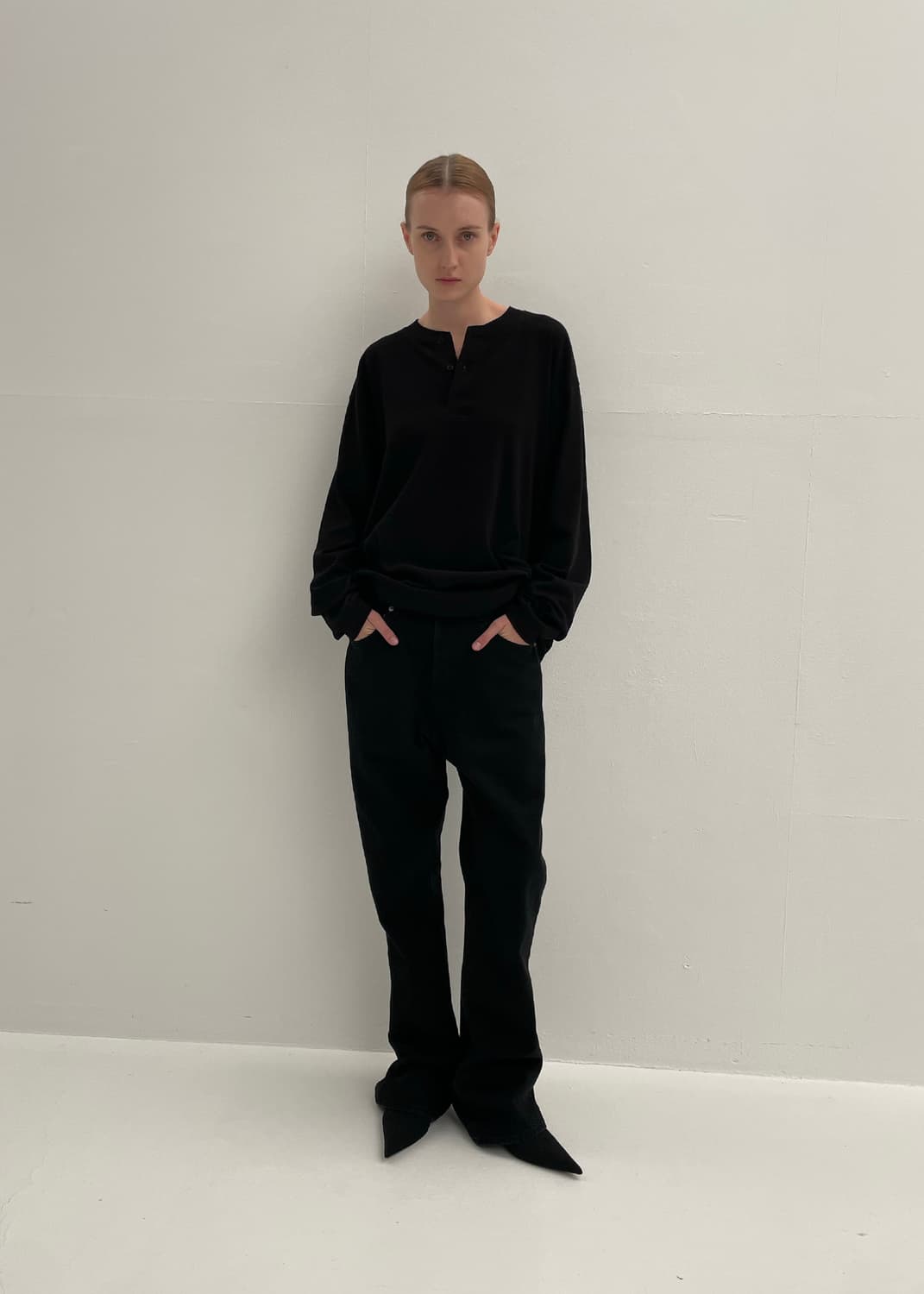 (2) 이니어 플레어 데님 블랙 상품이미지4