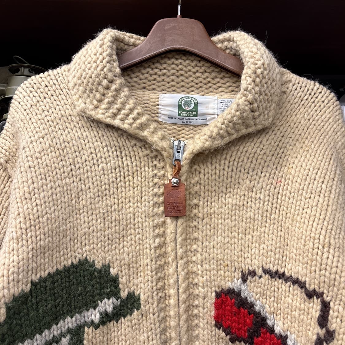 90s canadian sweater 바이크패턴 오리지널 코위찬 N101 상품이미지3