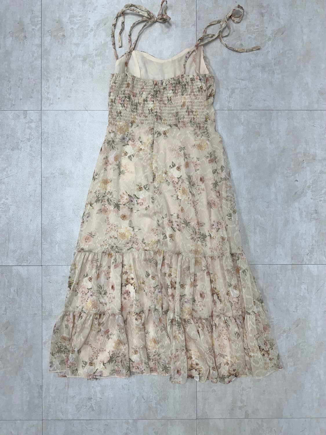 •VALLO DE NERA 플라워 쉬폰 롱 원피스 상품이미지5