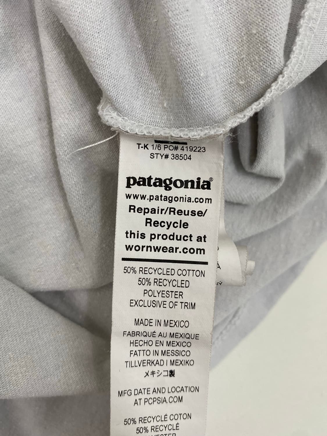 파타고니아 반팔티 라이트 그레이 L 상품이미지6
