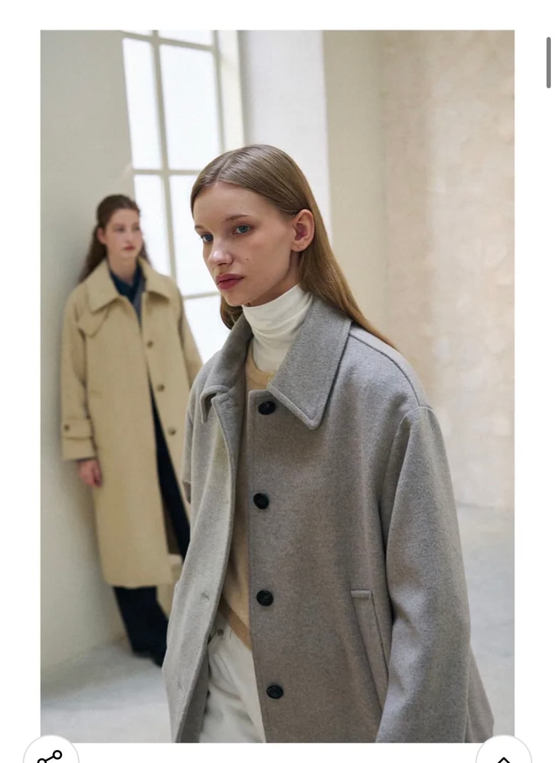 (S) 드로우핏 우먼 소프트 울 캐시미어 오버사이즈 하프 코트 판매 상품이미지4