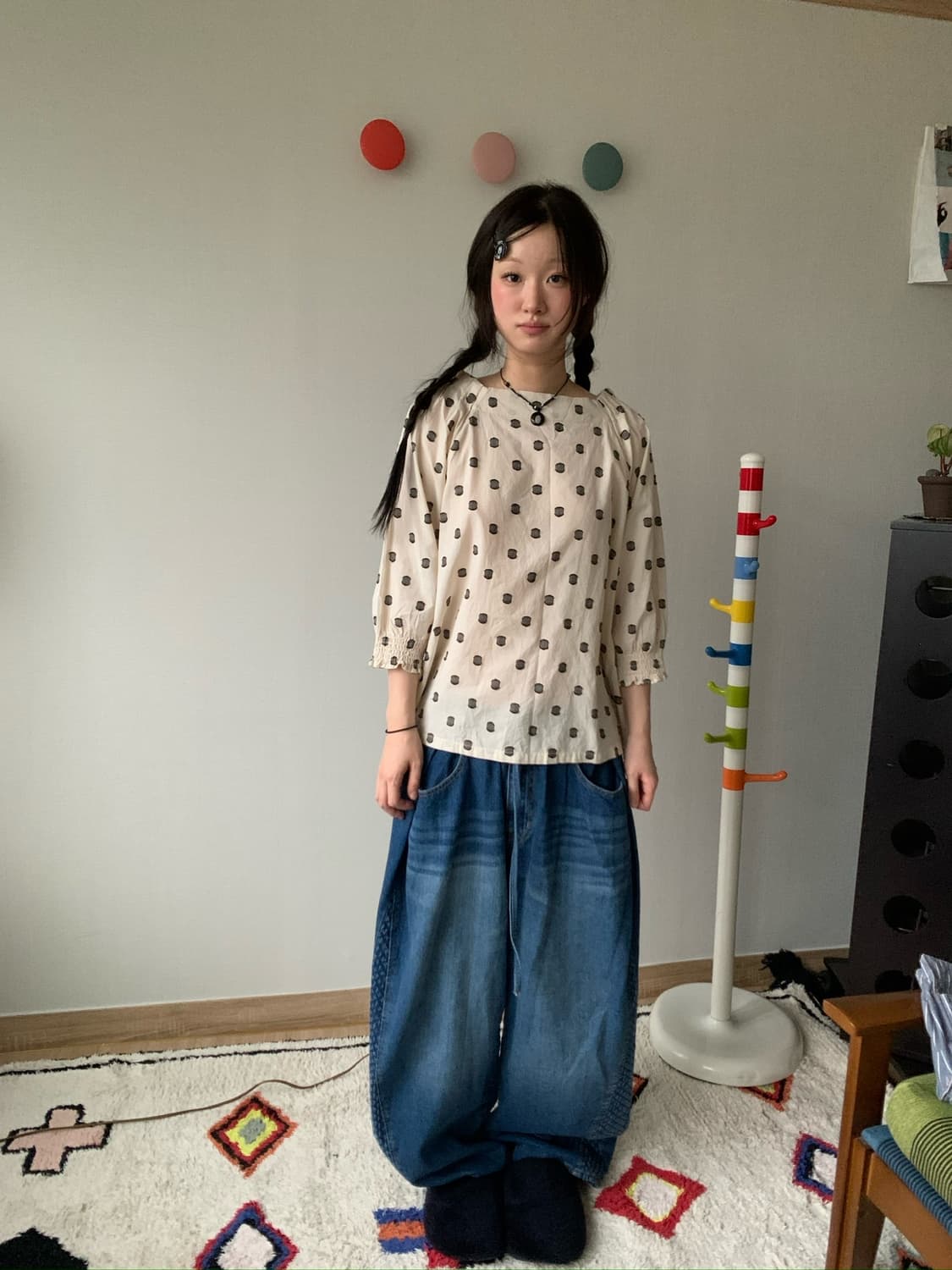 dot cotton blouse 상품이미지1