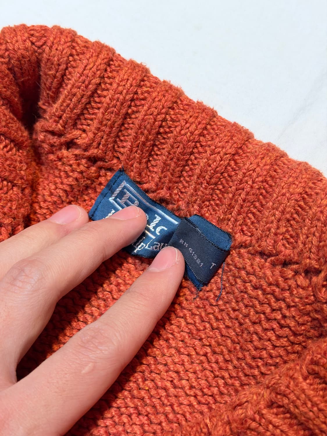 폴로 랄프로렌 반집업 코튼 니트 오렌지 상품이미지3