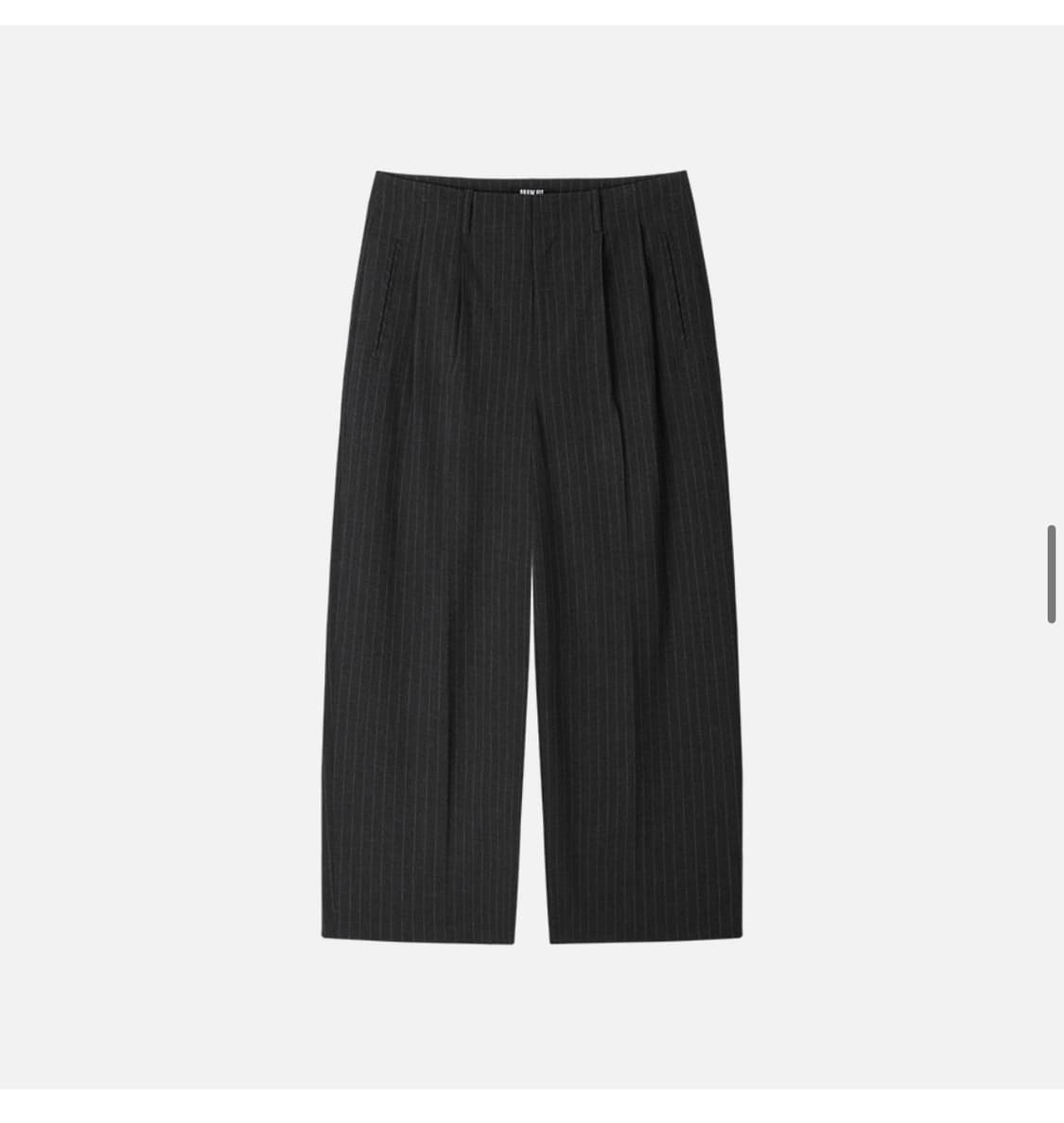 (XL) 드로우핏 투 턱 와이드 핀 스트라이프 슬랙스 [CHARCOAL] 상품이미지8