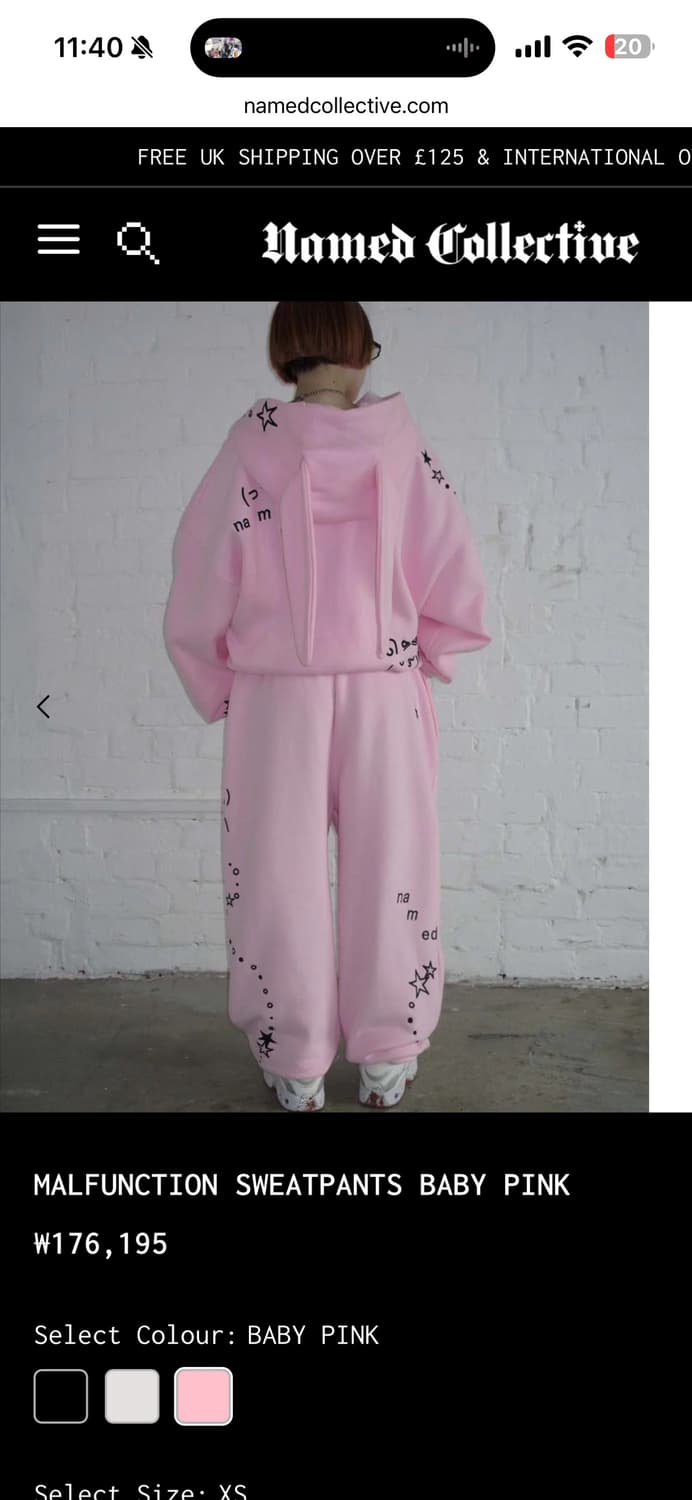 Named Collective 버니 핑크 후드집업 & 바지 셋업 상품이미지2