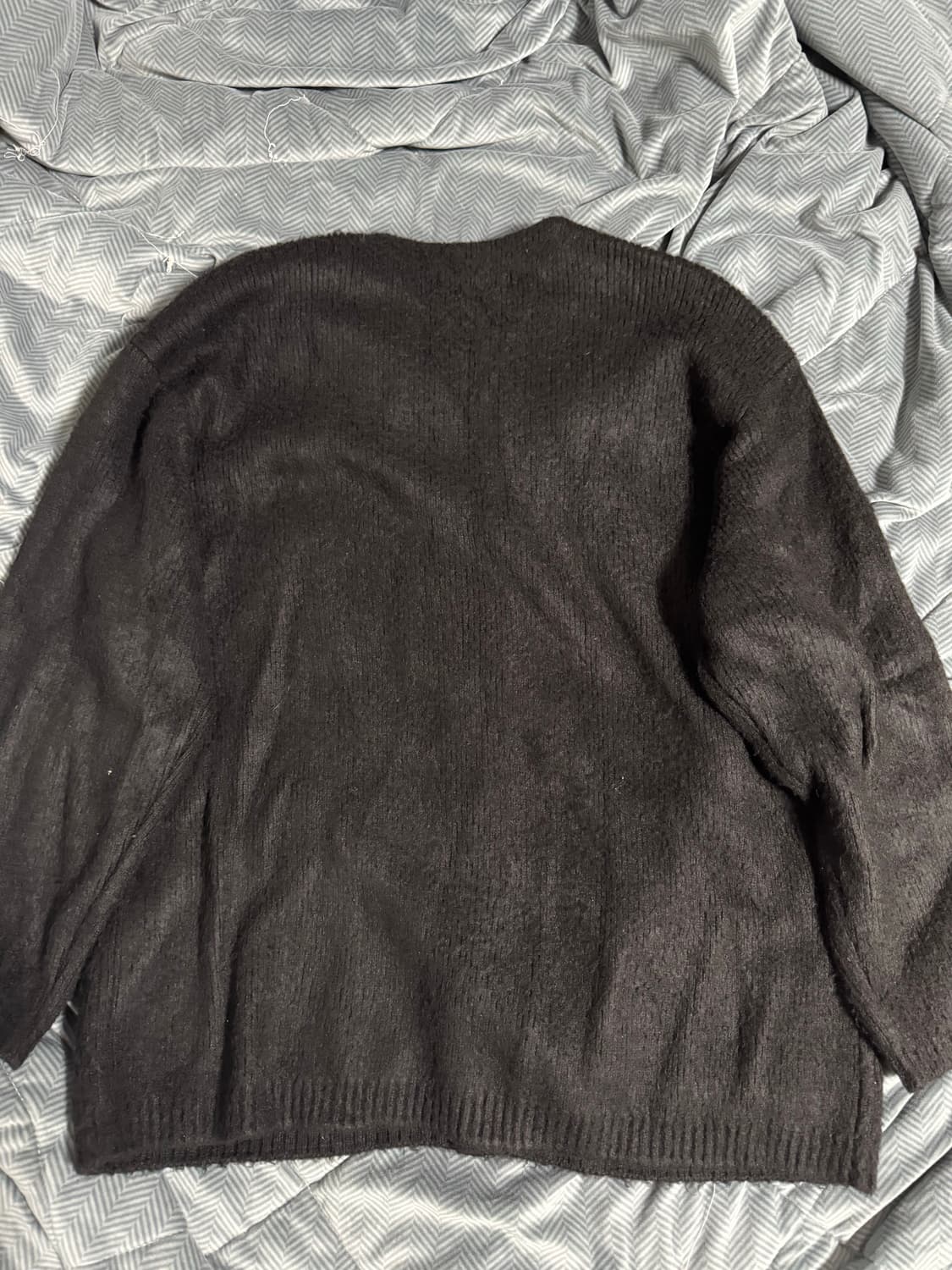 라이풀 모헤어 가디건 블랙 상품이미지2