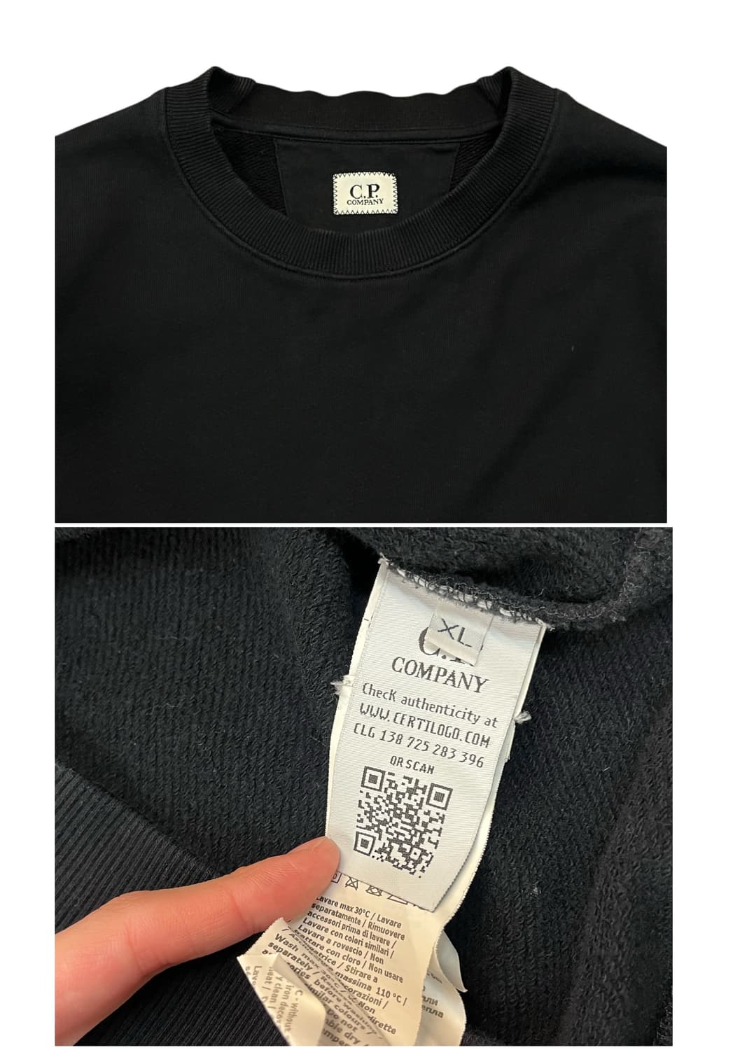 씨피컴퍼니 맨투맨 블랙 XL #csz1982 상품이미지4