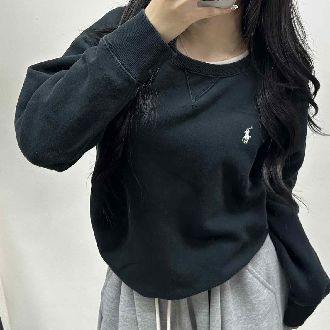 *최신형 폴로 랄프로렌 큐알택 핀터깔 블랙 스웨트셔츠 맨투맨(L) 상품이미지1