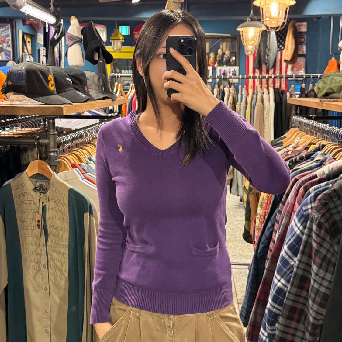 RALPH LAUREN 랄프로렌 브이넥 포켓 니트 상품이미지1