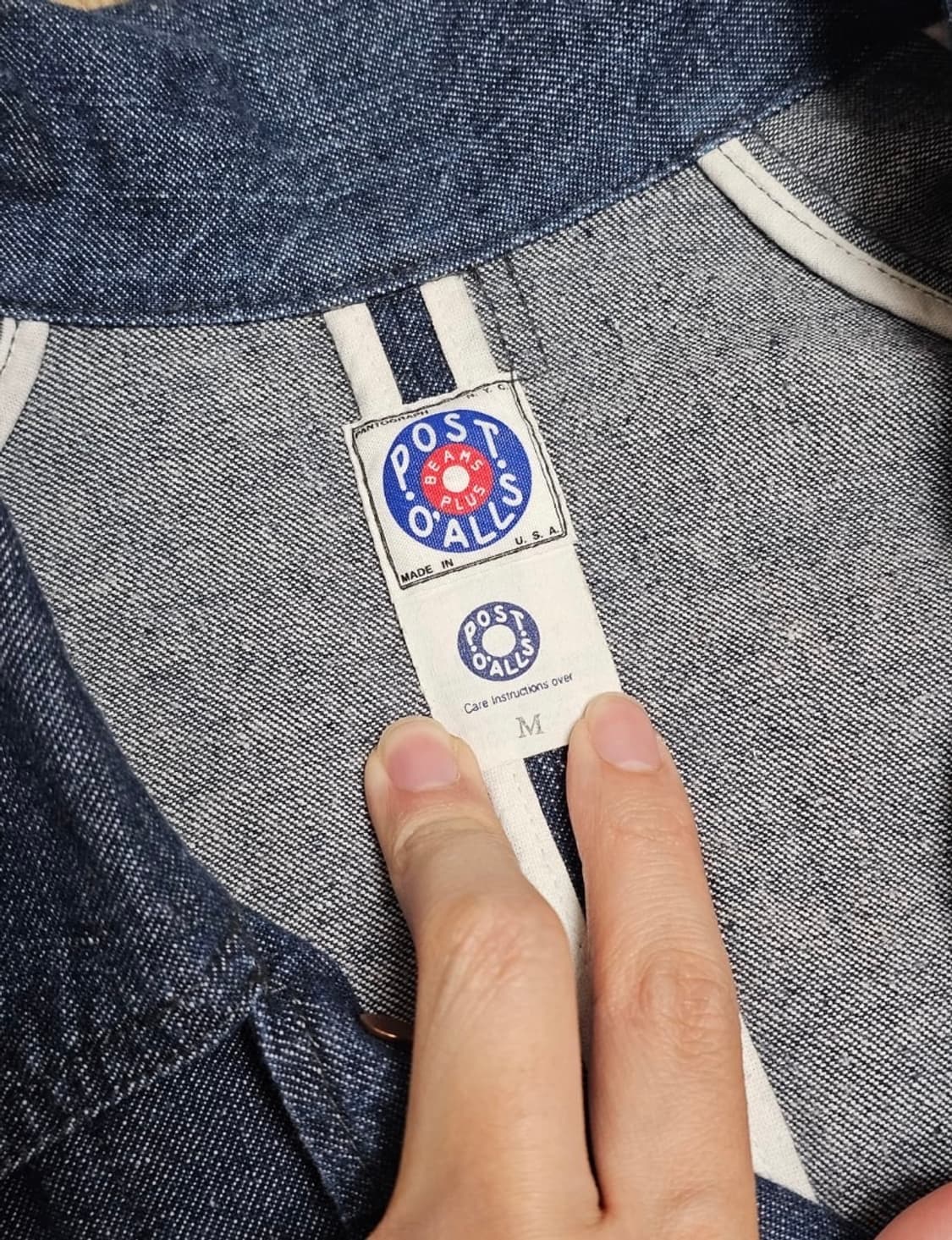 M] 포스트오버롤즈 빔즈플러스 데님 커버올 자켓 상품이미지2