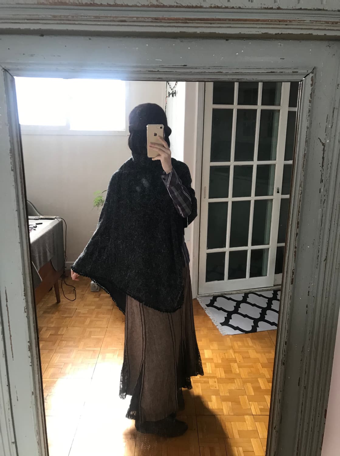 vintage turtle neck charcoal cape 상품이미지4