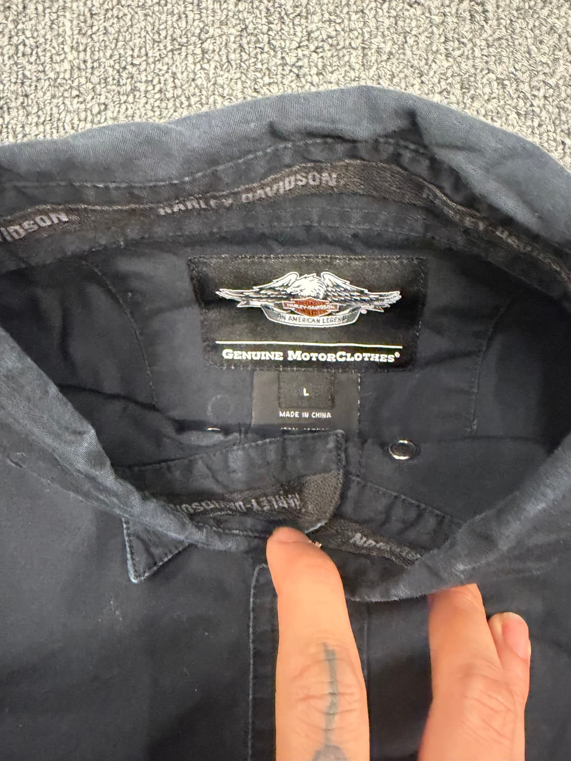 L)할리데이비슨 빈티지 프린팅 반팔 셔츠 상품이미지2