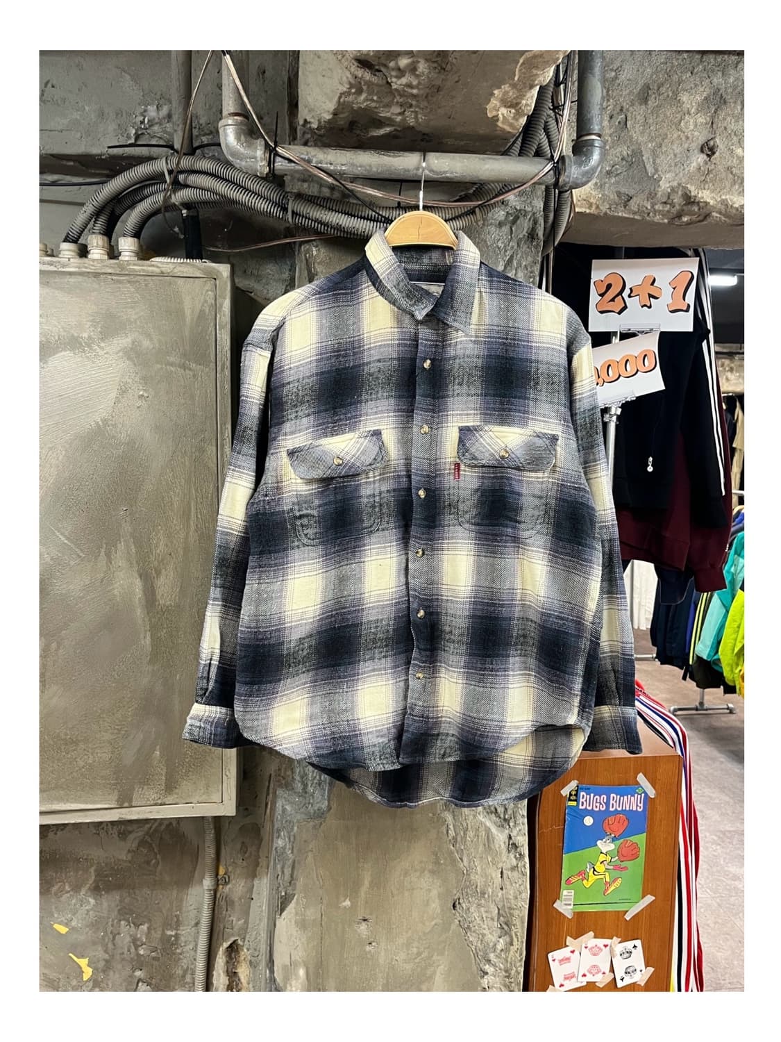 빈티지 Seahop 포켓 체크 셔츠 #csz3675 상품이미지1