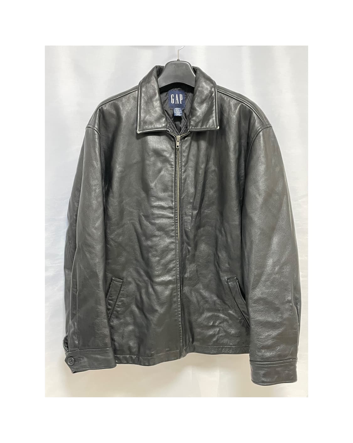 [D.O Archives] 90s 올드갭 레더 싱글라이더자켓 블랙(XL) 상품이미지1