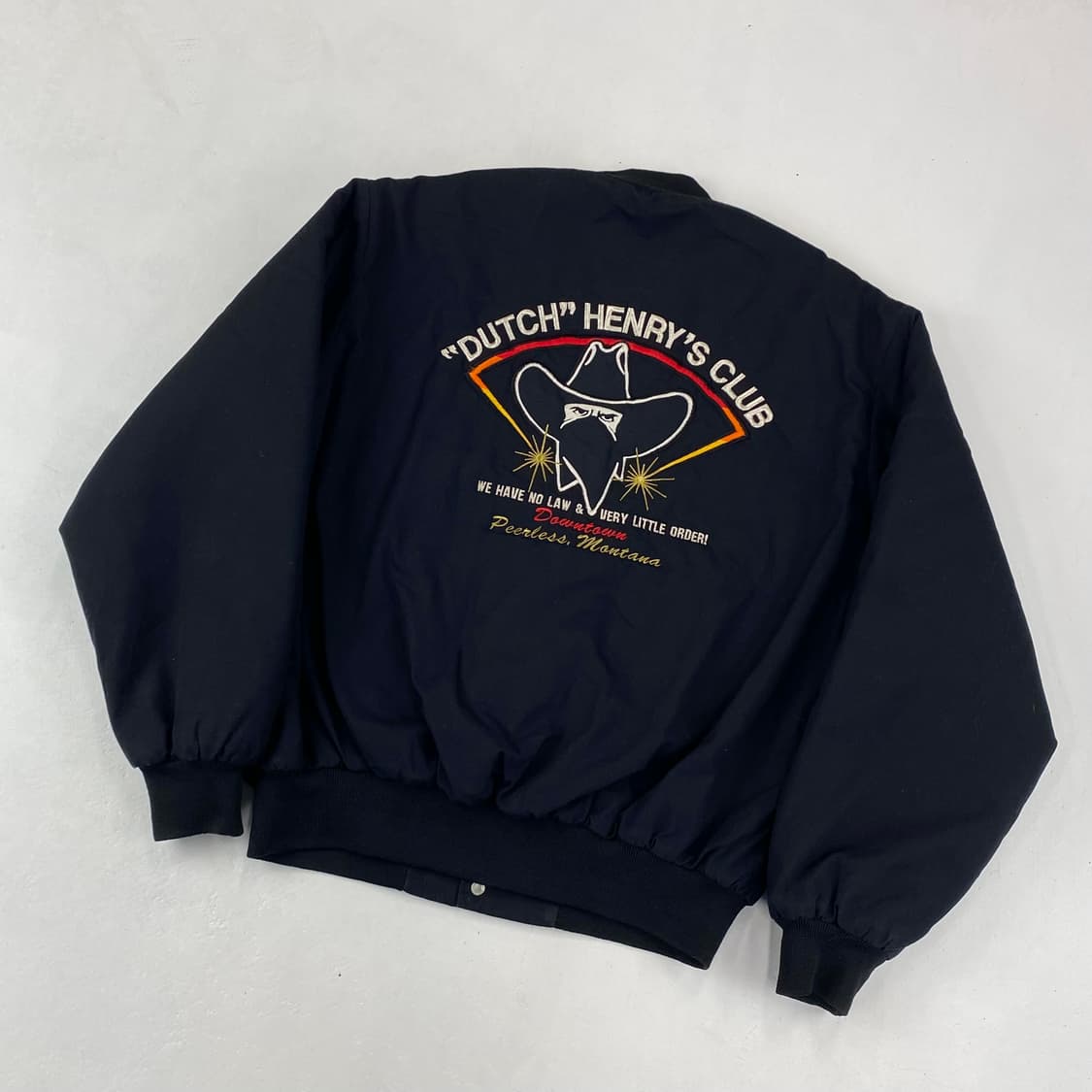 USA 빈티지 자수 블랙 새틴 자켓 (100) 상품이미지2