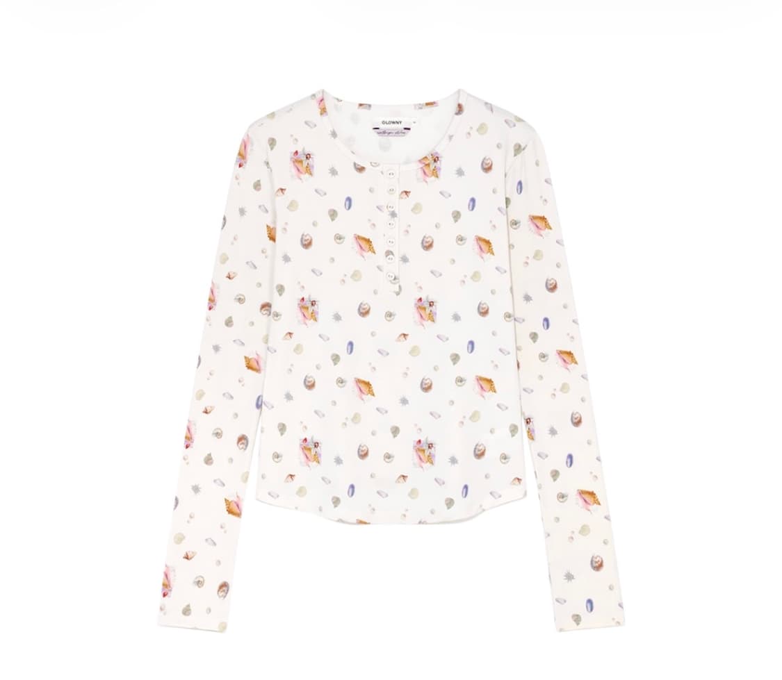 글로니 퓨어 모달 롱슬리브 티셔츠 아이보리 쉘 상품이미지1