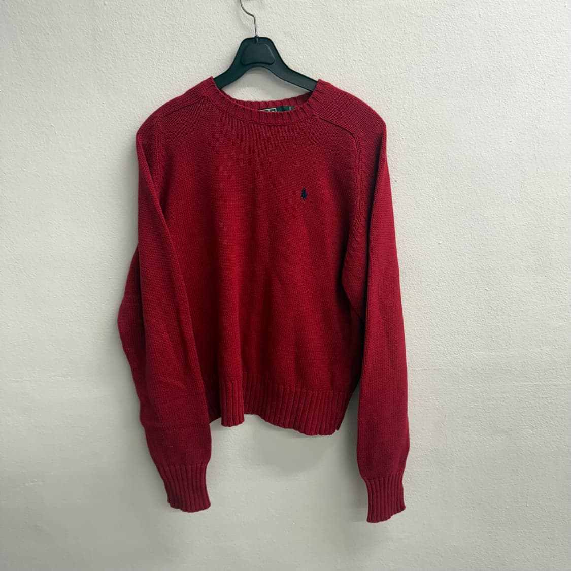 폴로 랄프로렌 레드 스몰 포니 로고 니트 L 상품이미지1
