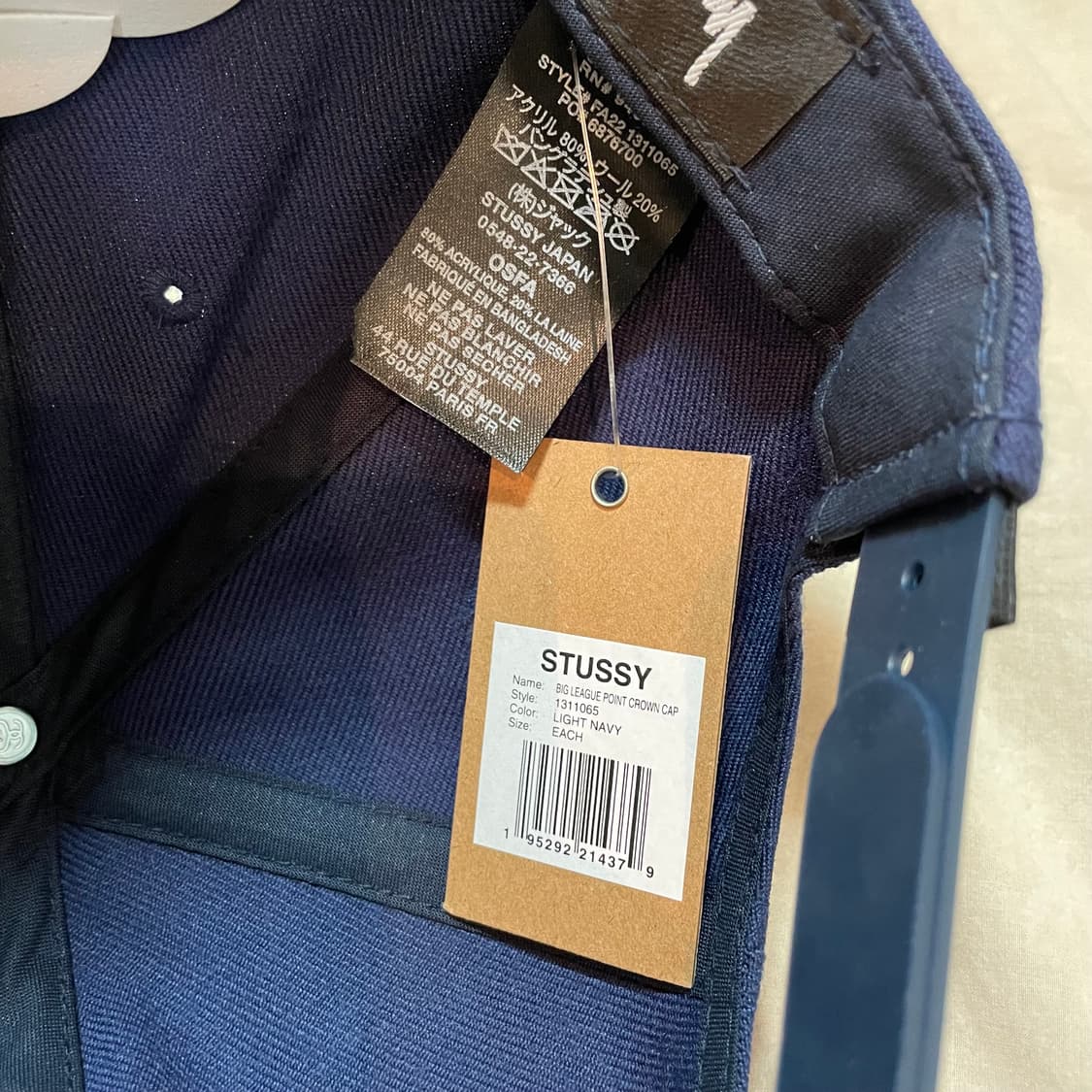 스투시 빅 리그 포인트 크라운 캡 라이트 네이비 스냅백 상품이미지4
