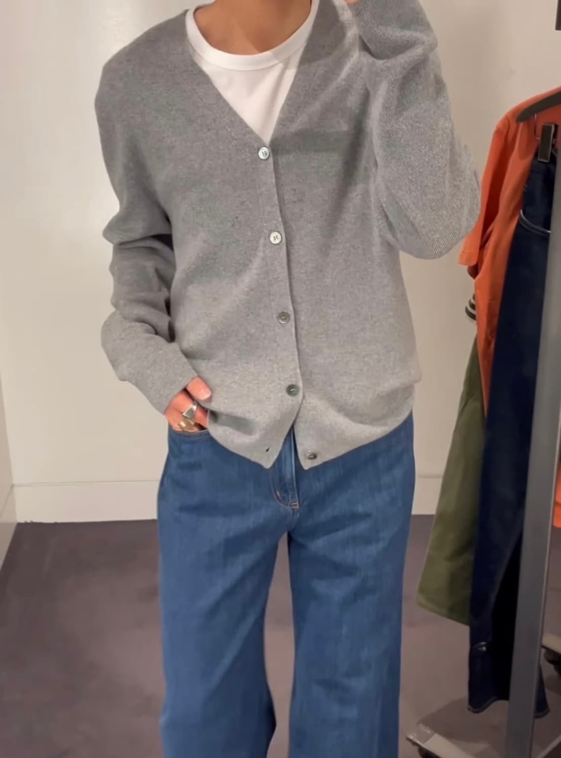 [L]코스 캐시미어 가디건 그레이 상품이미지1