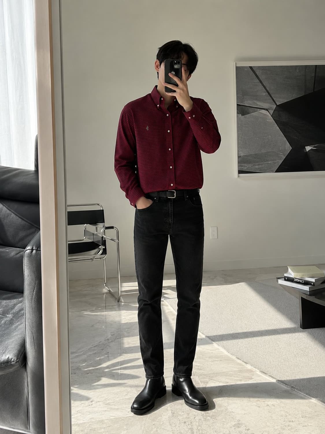 폴로 랄프 로렌 클래식핏 깅엄 체크 셔츠 / M 105 상품이미지2