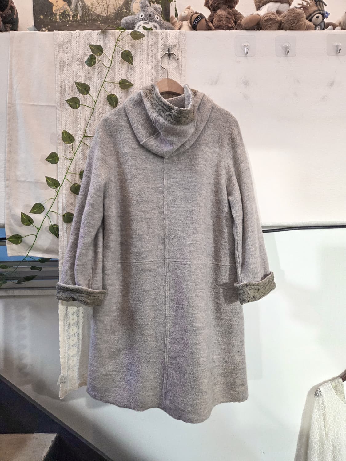 그레이 포켓 후드 코트 상품이미지4