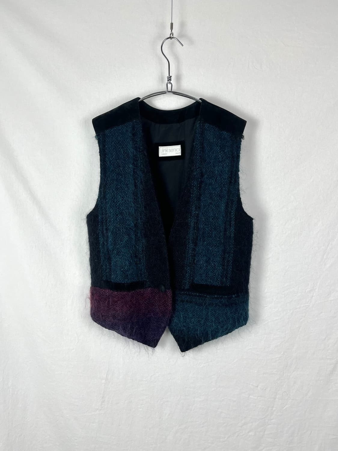 Vintage(Made in canada) 모헤어 도킹 레더 베스트  상품이미지1