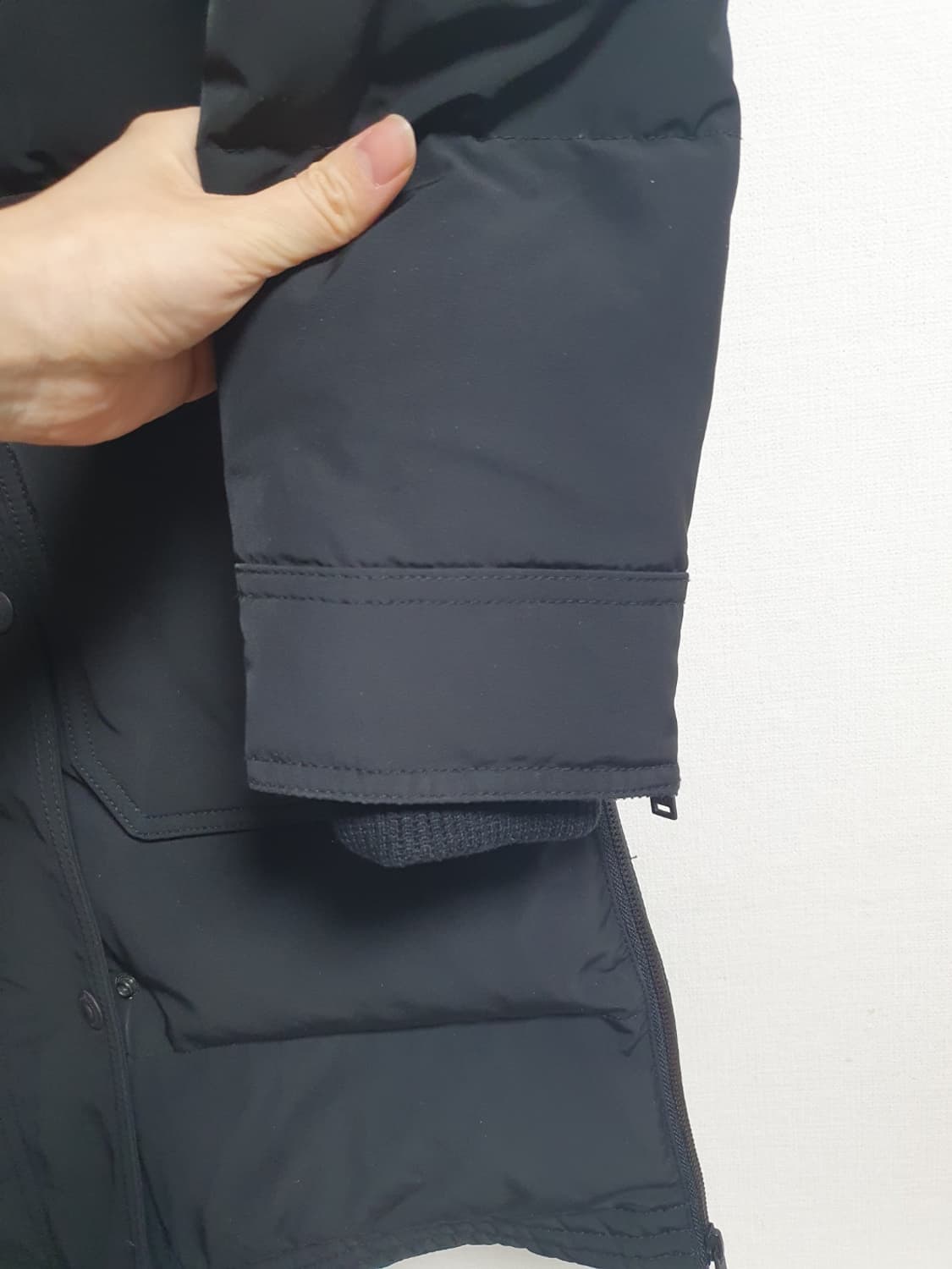 무스너클 블랙 롱패딩 구스다운 패딩 XS / 후드X 상품이미지5