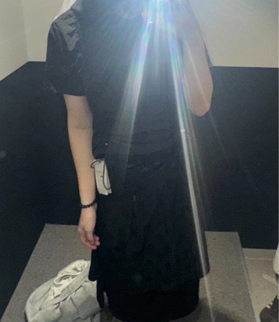 원더플레이스 고프코어 나일론 반팔 + 도트무늬 스커트 일괄 코디 세트 상품이미지1