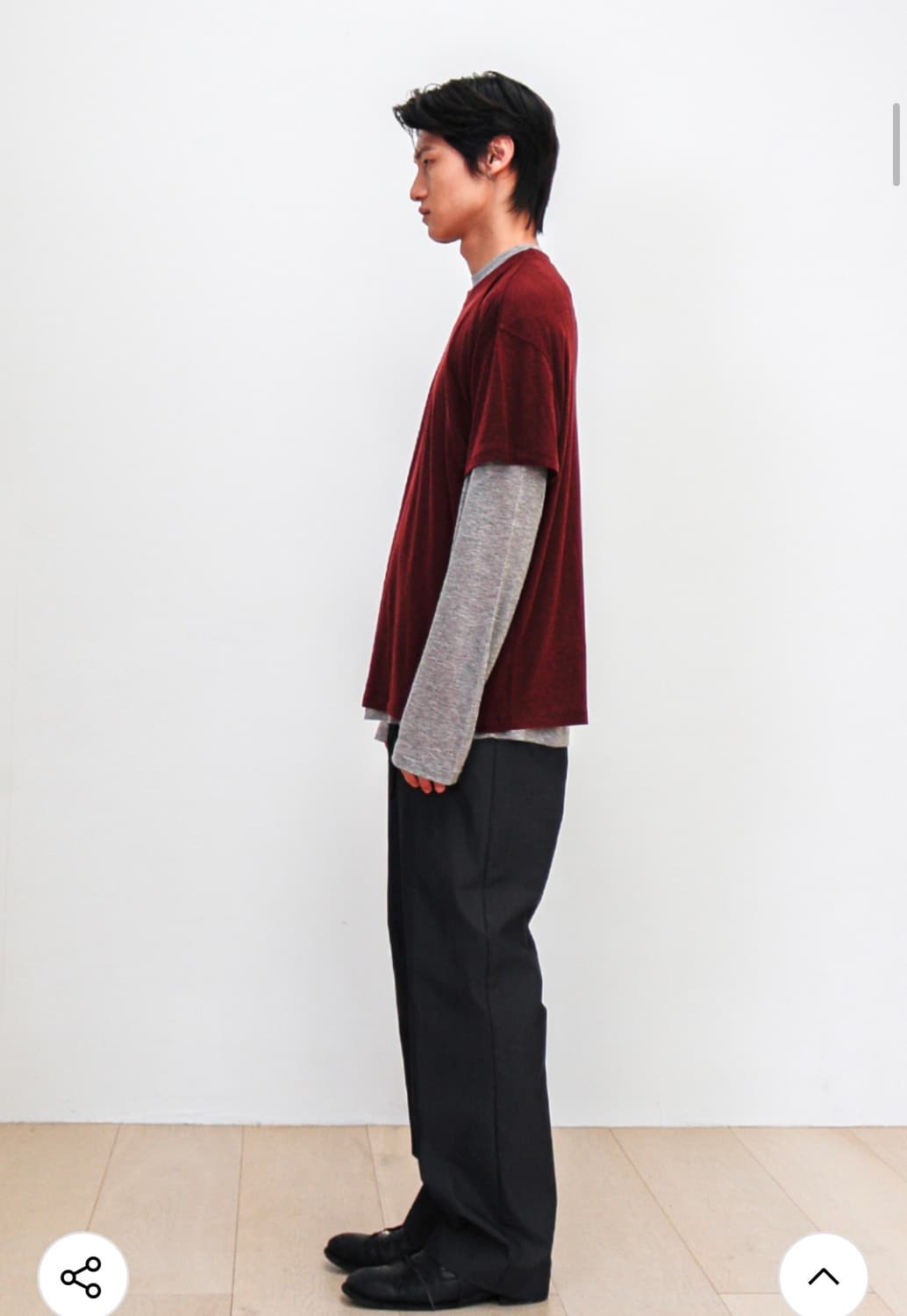 애니타임로릭 레이어드 롱슬리브 Gray/Burgundy 상품이미지4