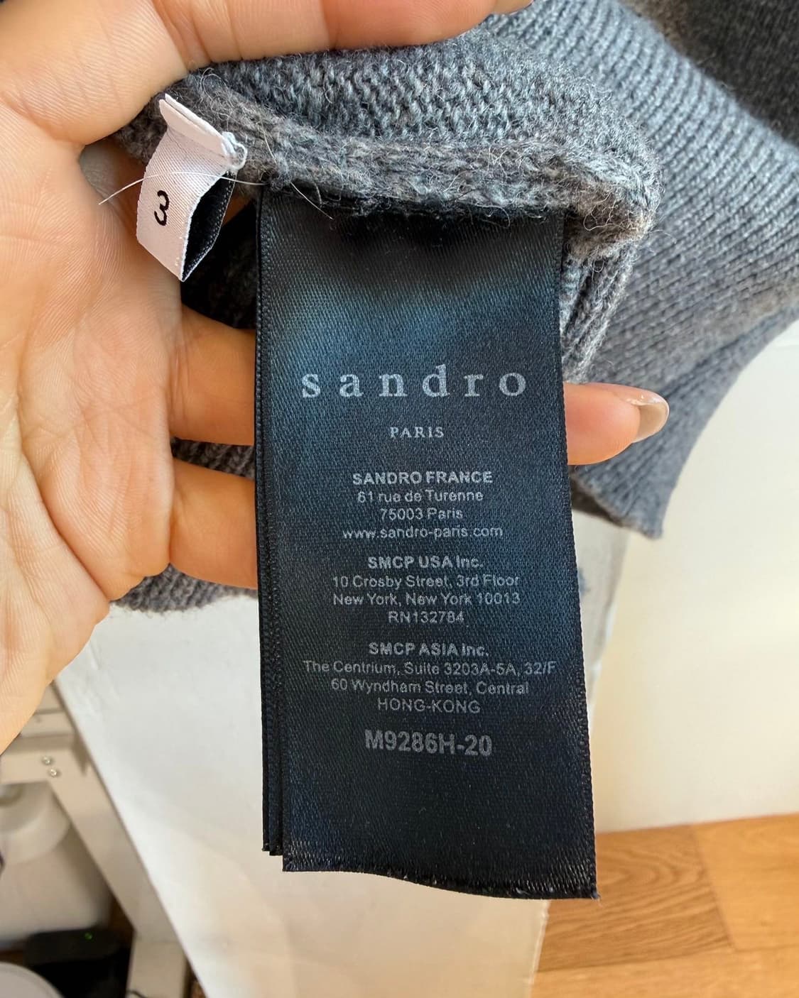 산드로 그레이 큐빅 라운드 니트  상품이미지9