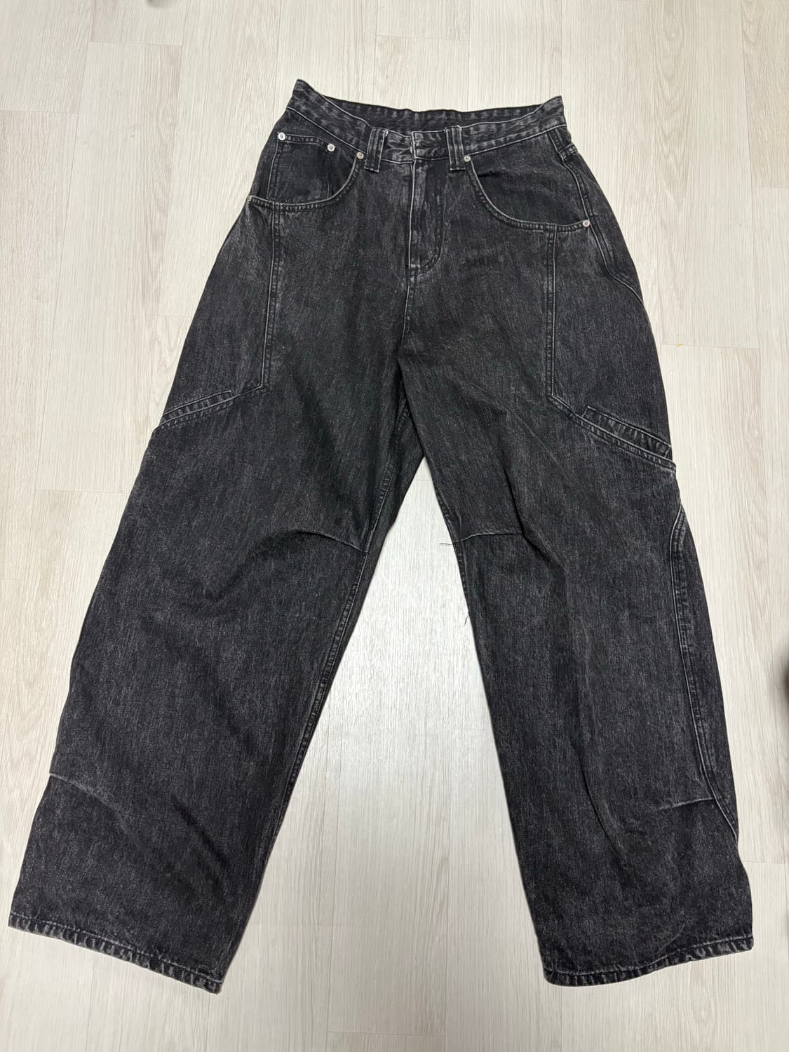노운 side line cargo denim pants (black) 상품이미지6