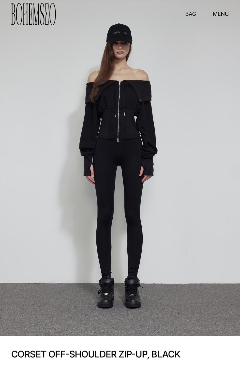 보헤미안서울 오프숄더집업 CORSET OFF-SHOULDER ZIP UP 상품이미지1