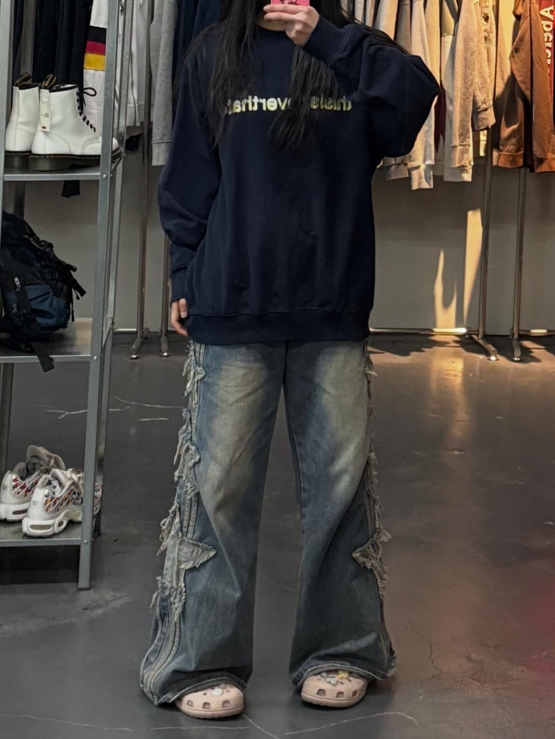 디스이즈네버댓 로고 크루넥 네이비 맨투맨 A3246 상품이미지1