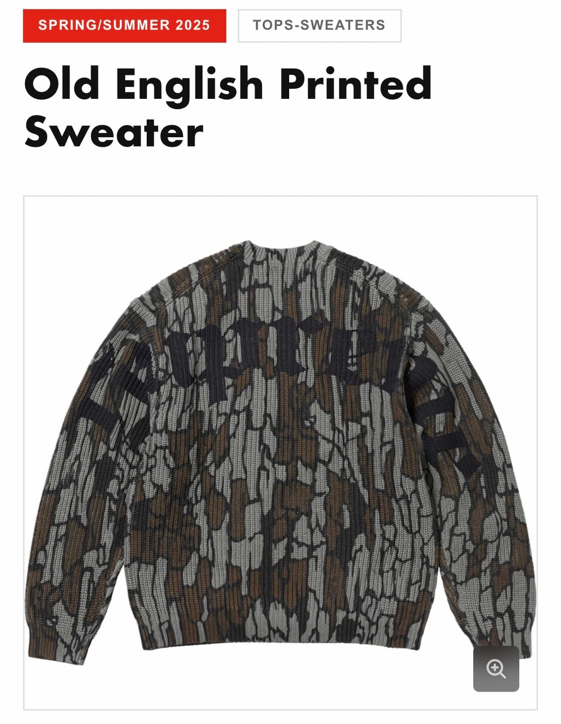 25ss Supreme Old English Printed Sweater 상품이미지3