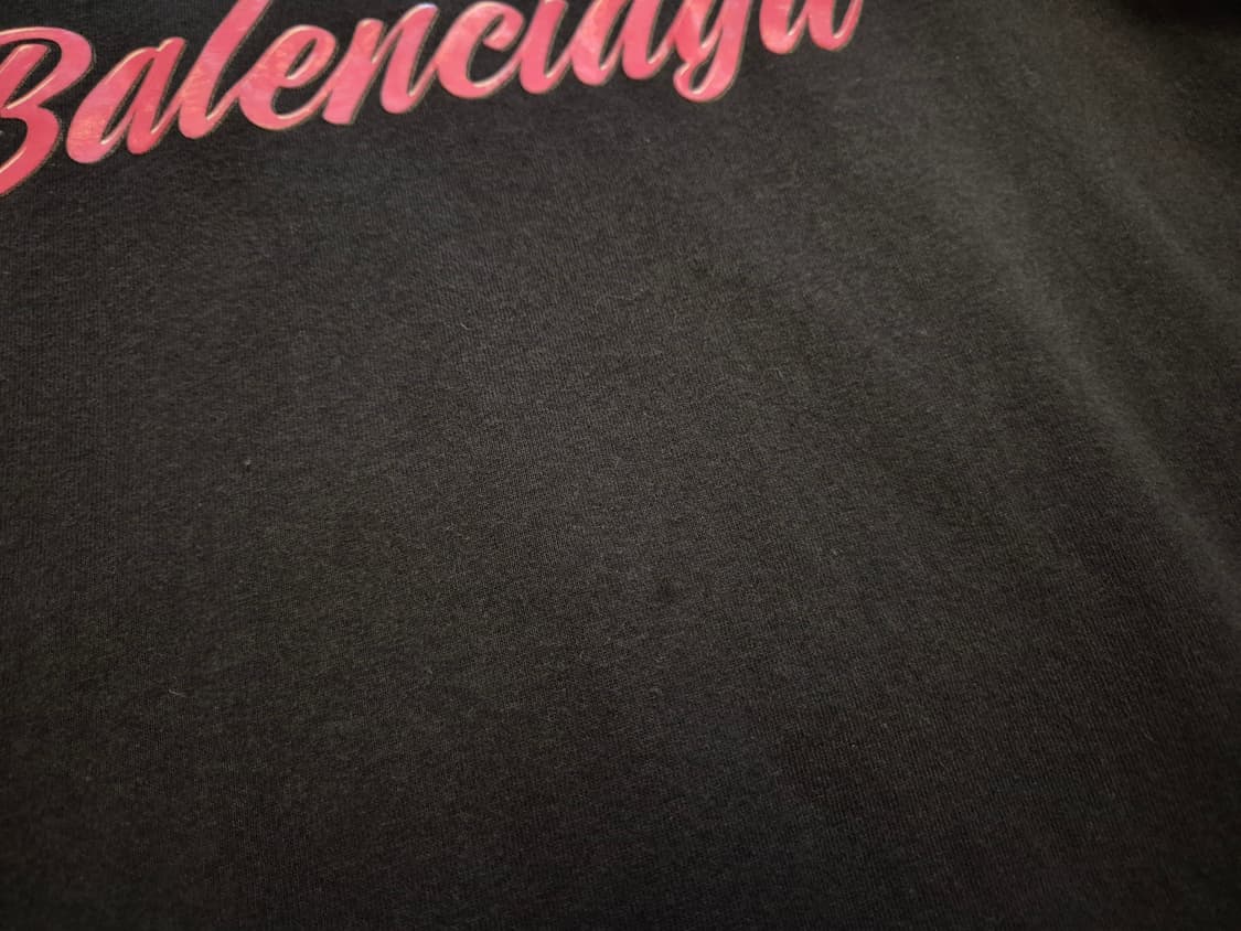 19ss BALENCIAGA 글로시 핑크 로고 티셔츠 상품이미지3