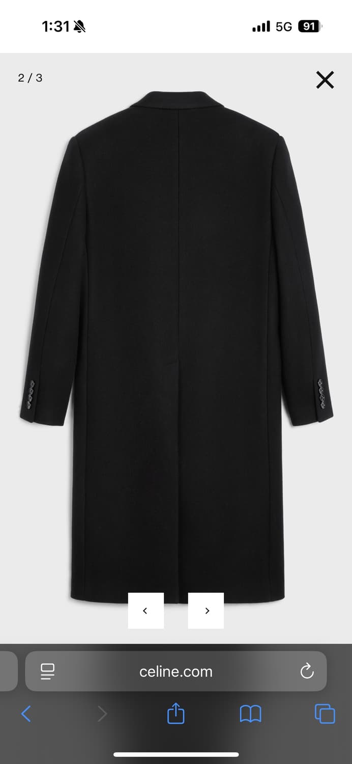 셀린느 24fw 박시 코트 펠트 블랙 56 상품이미지2