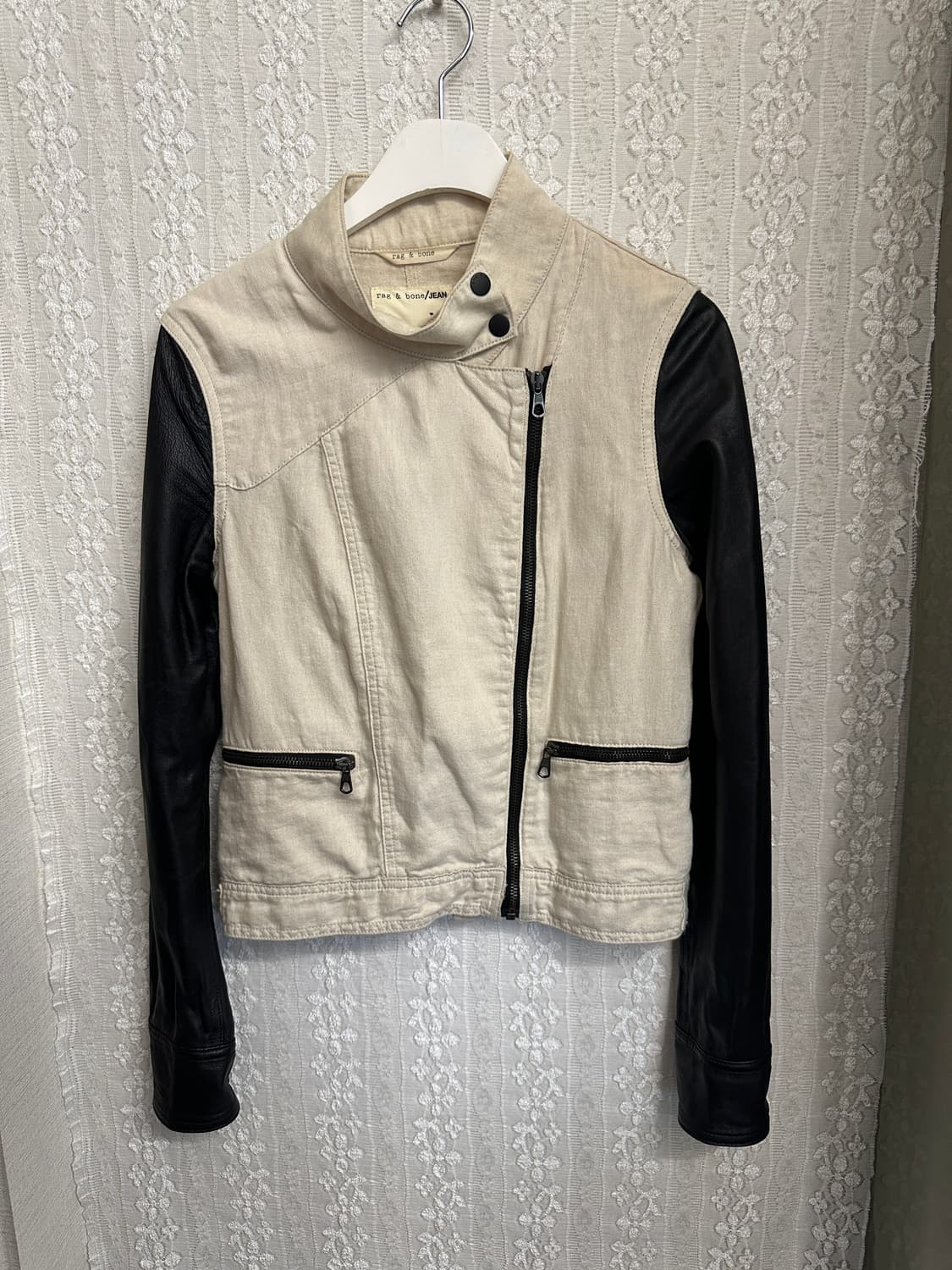 rag&bone 소매 레더 자켓 xs 상품이미지1