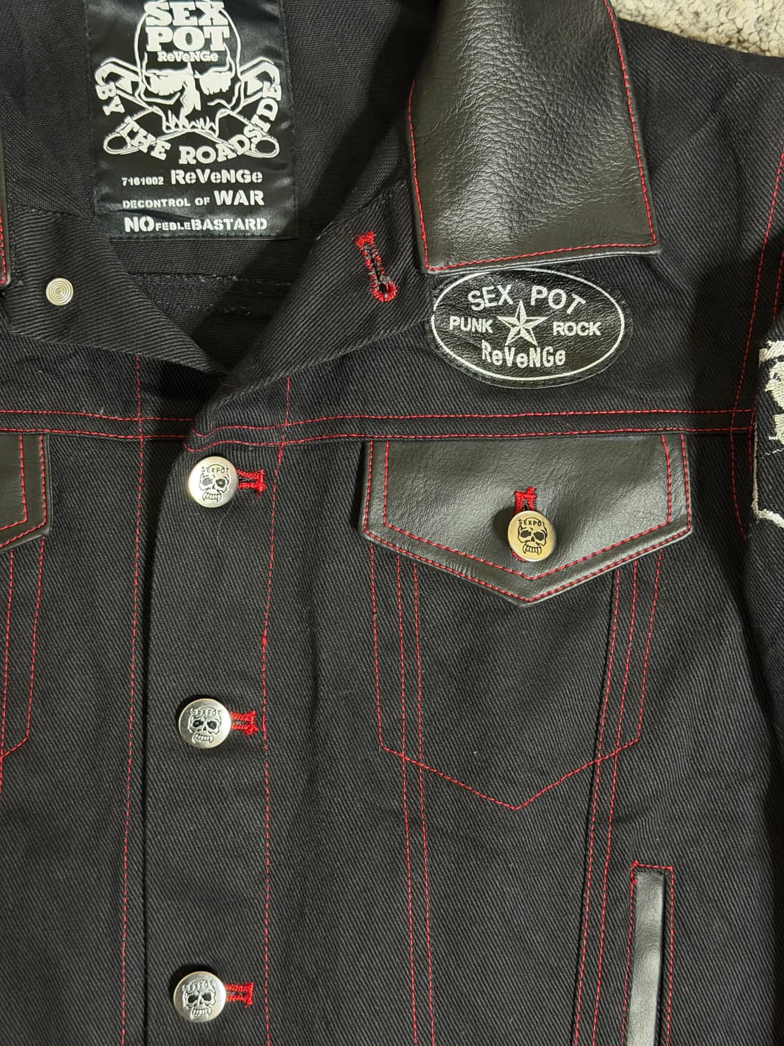SEXPOT revenge 섹스팟리벤지 레더믹스 데님자켓 상품이미지2