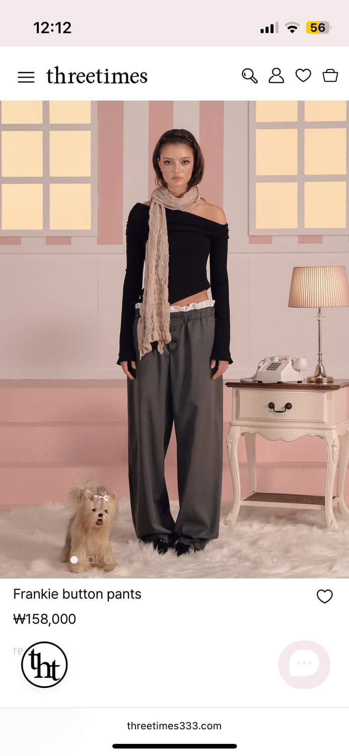 쓰리타임즈 frankie button pants - 다크그레이 / S 상품이미지1