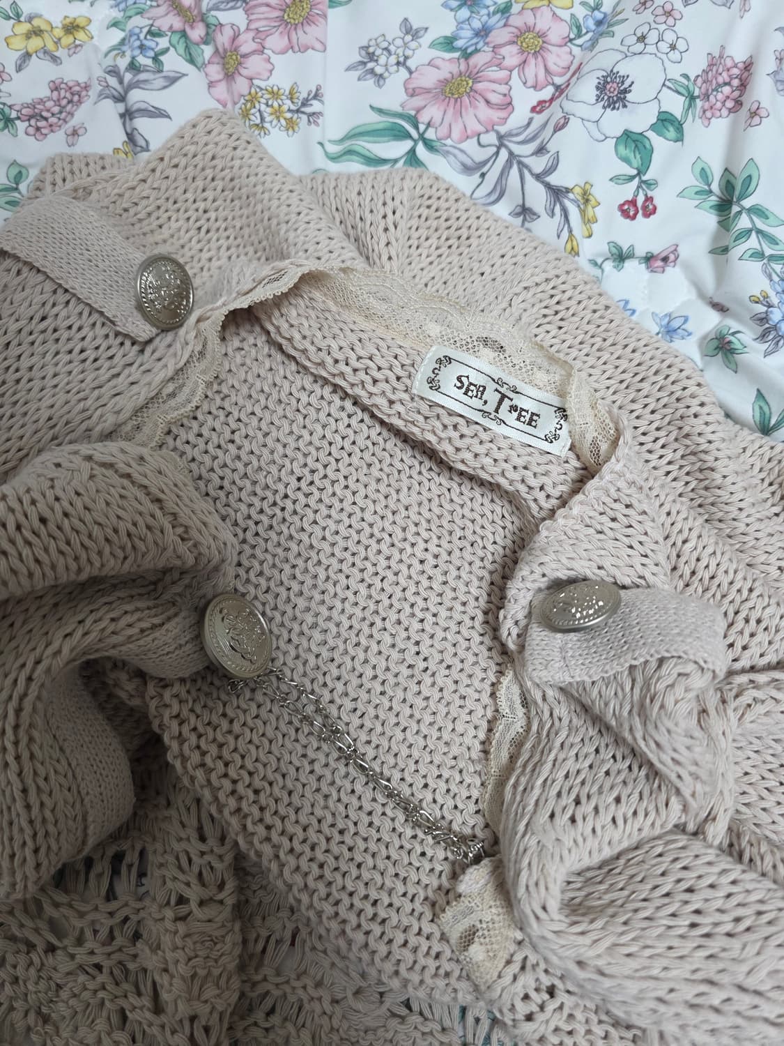 일본빈티지)히피 앤틱 크로셰 y2k 모리걸 롱니트 레이어드 베스트가디건 상품이미지4