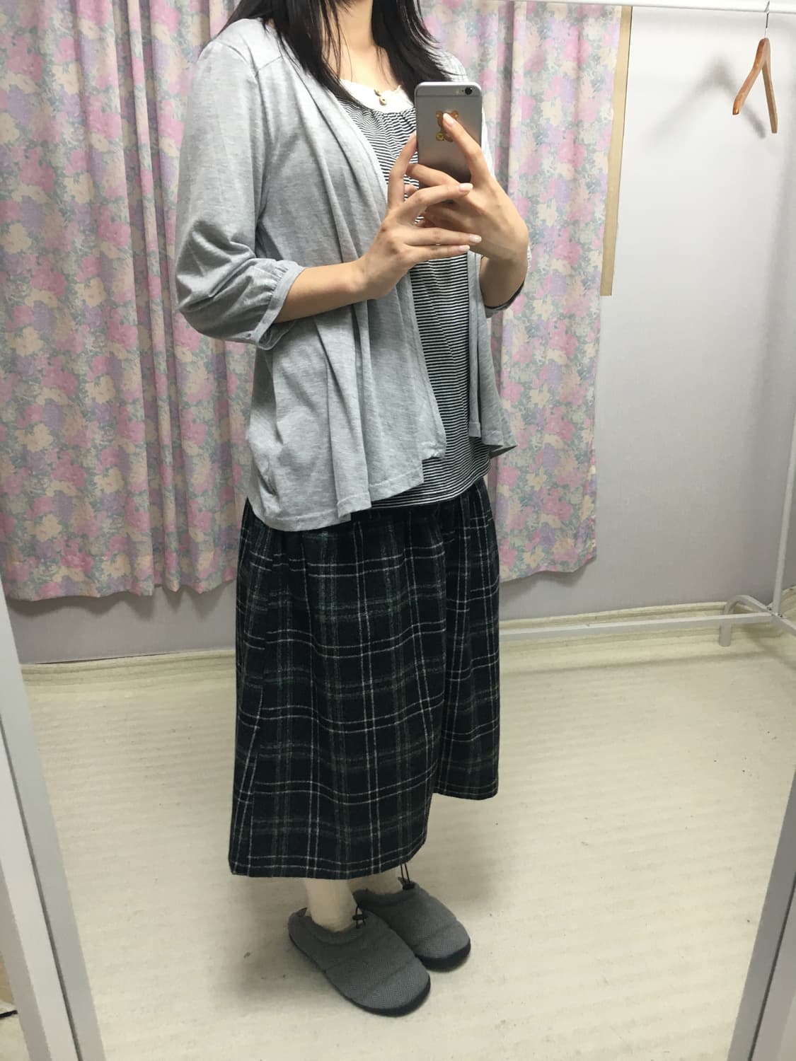 그레이 스트라이프 레이어드 티셔츠 상품이미지4