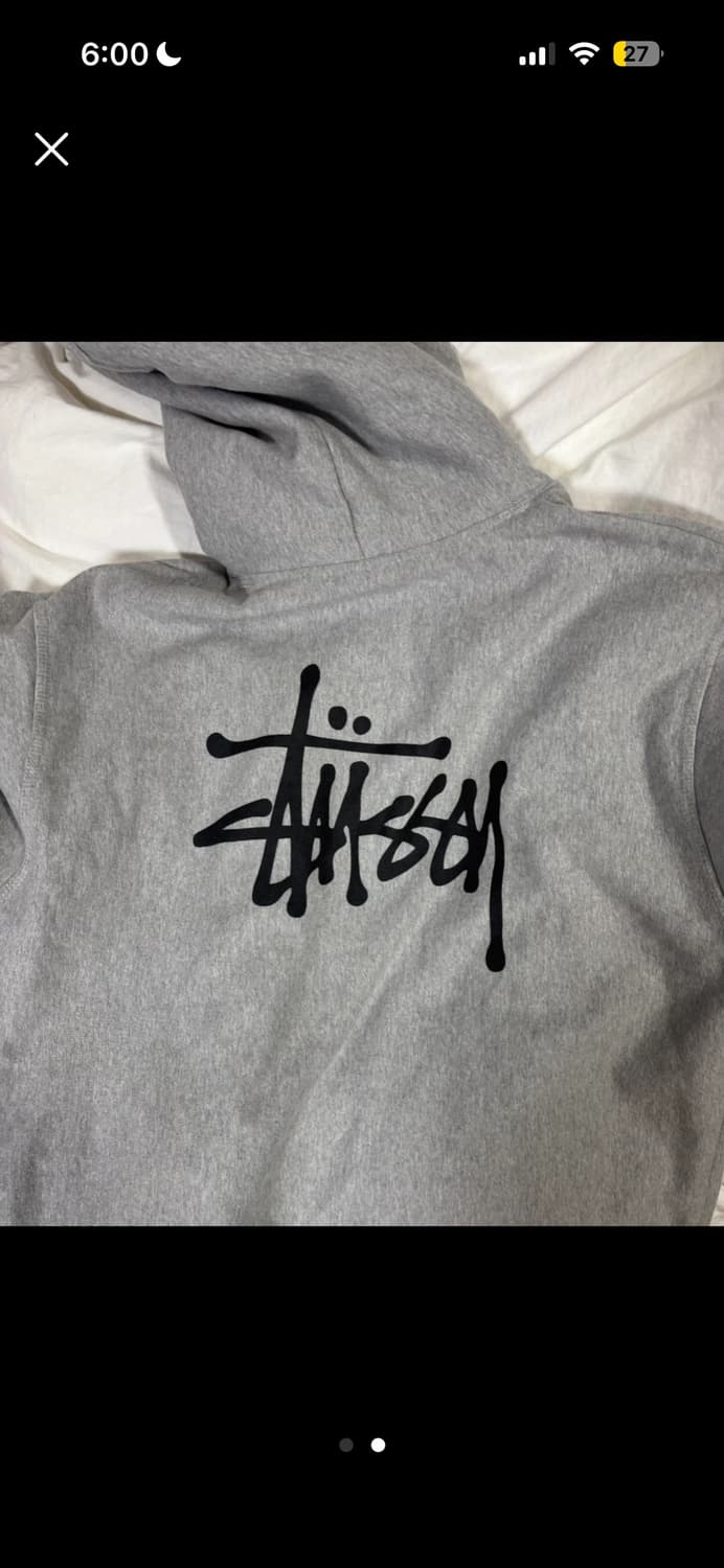 스투시 기모 베이직 후드티 그레이 M 상품이미지2